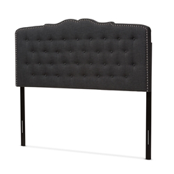 Baxton Studio Lucy Modern and Contemporary Dark Grey Fabric King Size Headboard